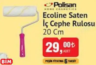 POLİSAN ECOLİNE SATEN İÇ CEPHE RULOSU 20 CM POLİSAN ECOLİNE SATEN İÇ CEPHE RULOSU 20 CM